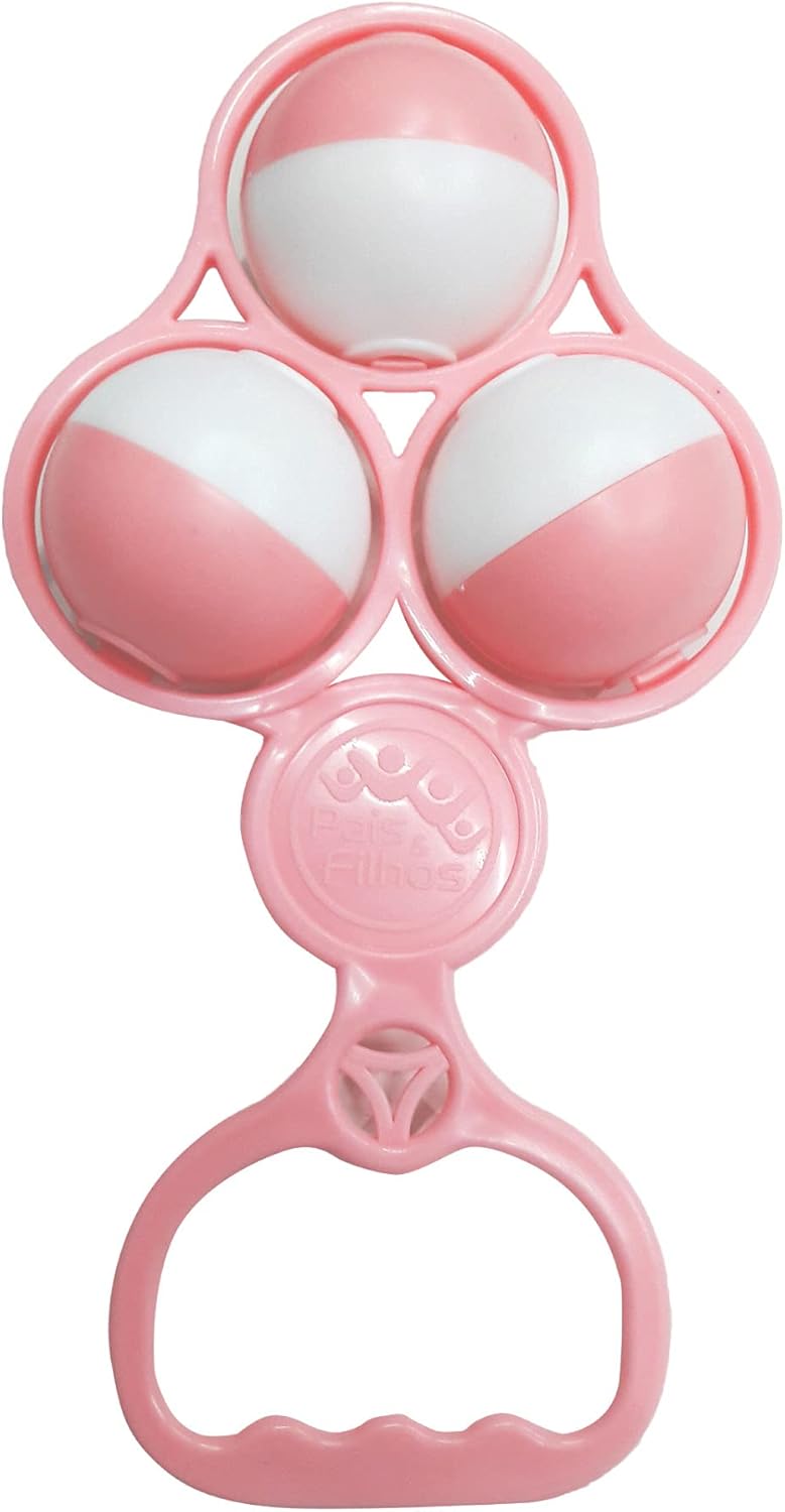 Brinquedo para Bebe Chocalho Bolas Rosa Solapa - 01 Unidade Pais e Filhos Multicor