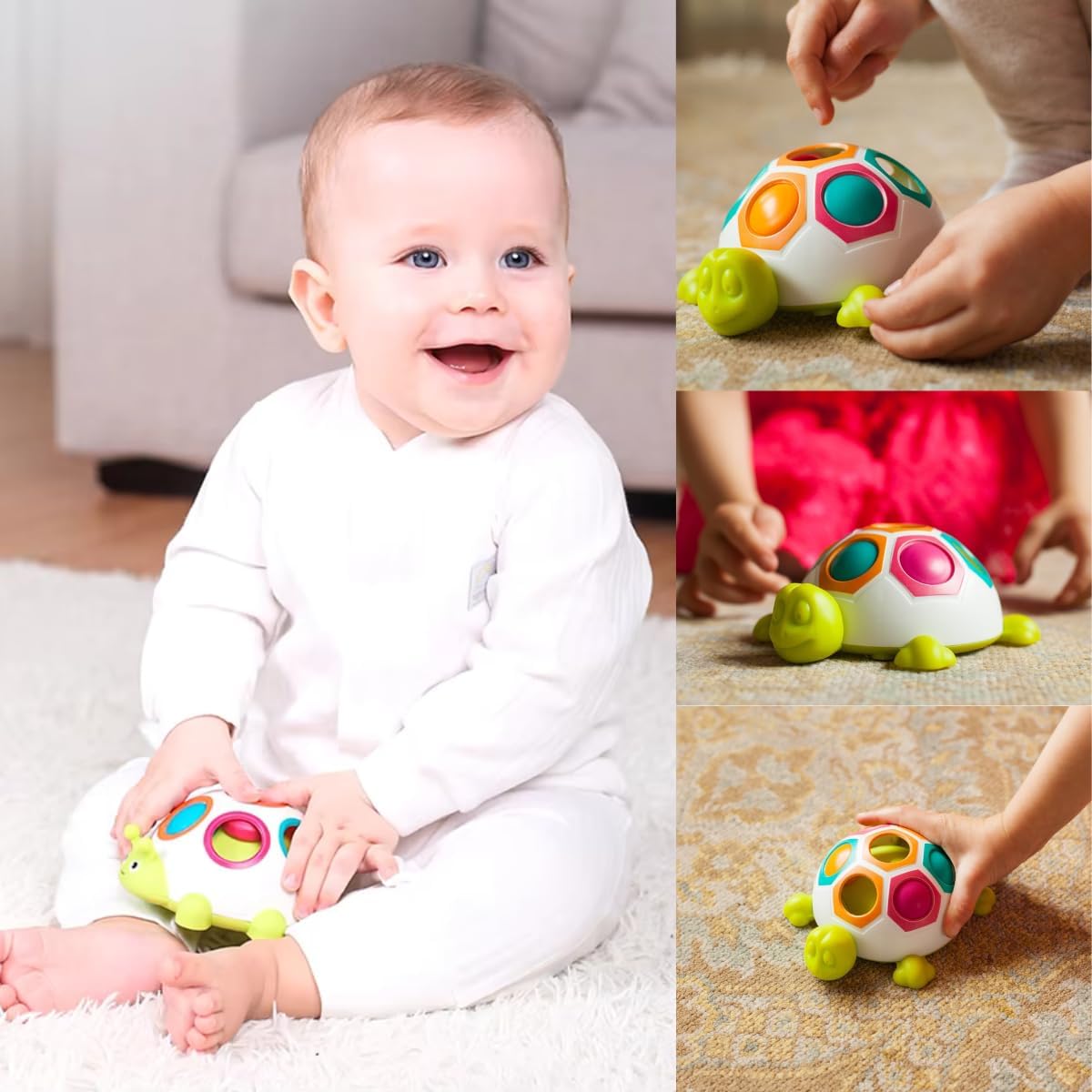 Brinquedo para Bebê Menino Menina Joana Baby Aprendendo as Cores Lúdico Didático Interativo Colorido Joaninha Criança Pequena - Imagem 2
