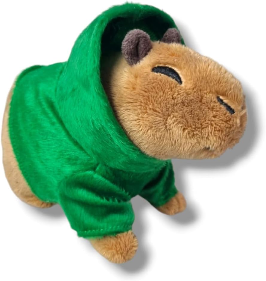 Brinquedos De Pelucia Capivara Fofa Filó C/Capuz Verde