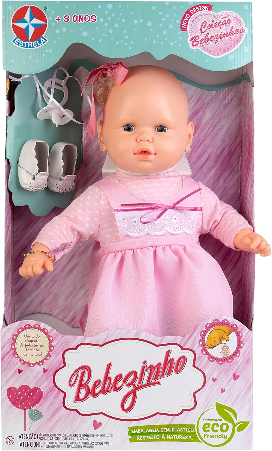 Brinquedos Estrela, Boneca Bebezinho Vestido Rosa
