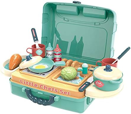 COZINHA INFANTIL 3 EM 1 KIT MALETA CHEF BRINQUEDO MC1006 (Verde) - Imagem 2