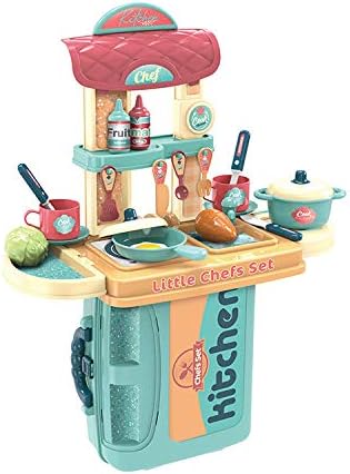 COZINHA INFANTIL 3 EM 1 KIT MALETA CHEF BRINQUEDO MC1006 (Verde)