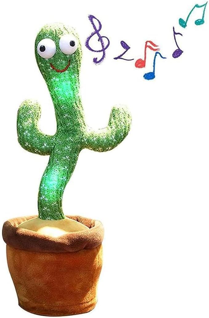 Cacto Dançante e Falante Brinquedo Interativo que Toca Musica Repete Fala Com Luzes + Roupa - Imagem 2