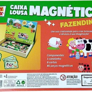 Caixa Lousa Magnética Quebra-cabeça Fazendinha 80 Peças