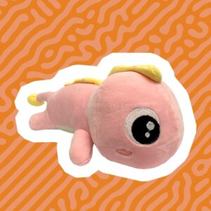 Camaleão de Pelúcia Olhos Redondo Rosa Chiclete