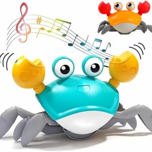 Caranguejo Fujão Brinquedo Interativo Pega Caranguejo Infantil Bebê Criânças com Sensor de Obstáculo e Música Educativa Movido a Pilhas em Cores Sortidas Premium