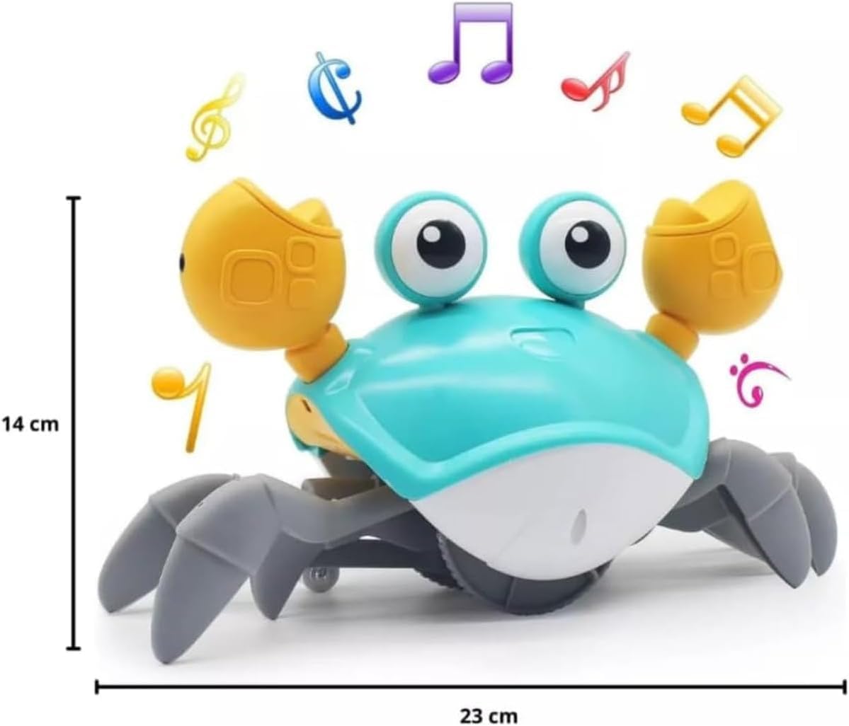 Caranguejo Fujão Recarregável - Brinquedo com Música, Luzes e Sensores que Anda e Desvia de Obstáculos - Estimula o Desenvolvimento do seu Bebê - Linha Premium - Imagem 2