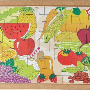 Carlu Brinquedos - Frutas e Legumes Quebra-Cabeça da 55 Peças, 4+ Anos, Multicor, 1300