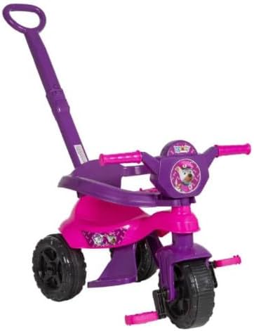 Carrinho Infantil C/Pedal KEMOTOCA Baby Dog Rosa P/Passeio Design Seguro Divertido Cores Variadas Rodas Suaves Multifunção