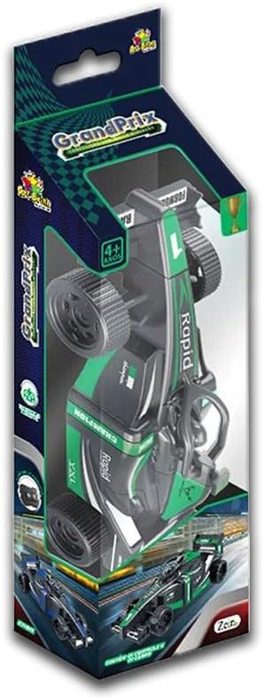 Carrinho de controle remoto F1, controle o movimento com perfeição, sem fio, energizado por pilha, 15 CM de comprimento (Preto com Verde) - Imagem 2