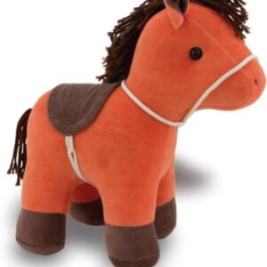 Cavalo de Pelúcia Faísca Laranja 30cm Decoração Infantil Fazendinha