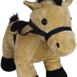 Cavalo de Pelúcia Sela Bege em Pé