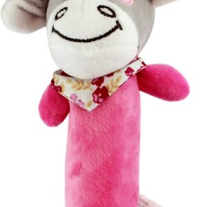 Clingo Pelucia Chocalho Vaquinha Rosa