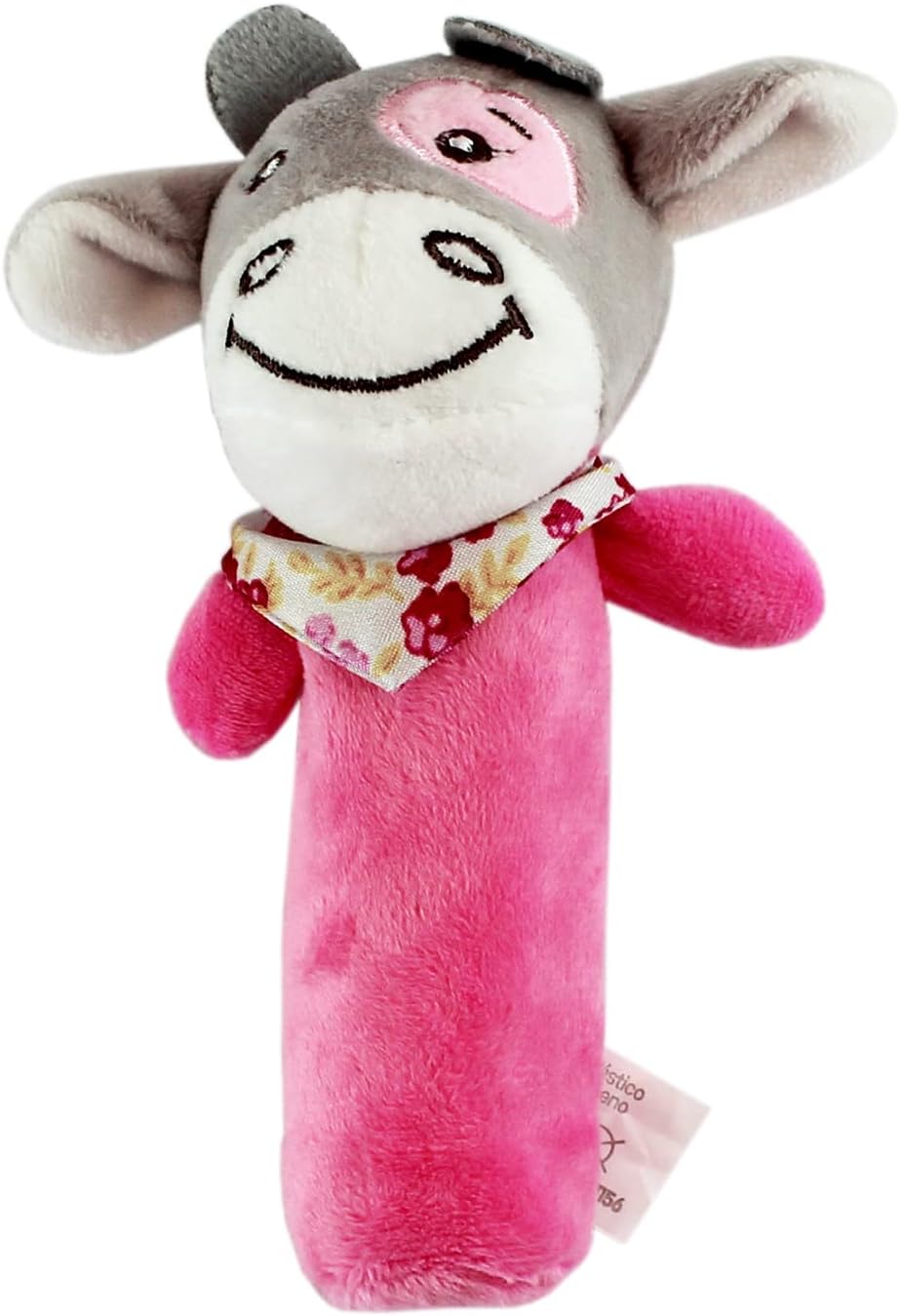 Clingo Pelucia Chocalho Vaquinha Rosa