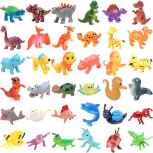 Coleção Animais 36 Bichos Marinhos Selva Dinossauros Insetos