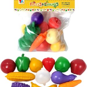 Combo de Verduras Legumes Frutas Infantil Brinquedo 12 Peças Cozinha para Crianças Faz de Conta