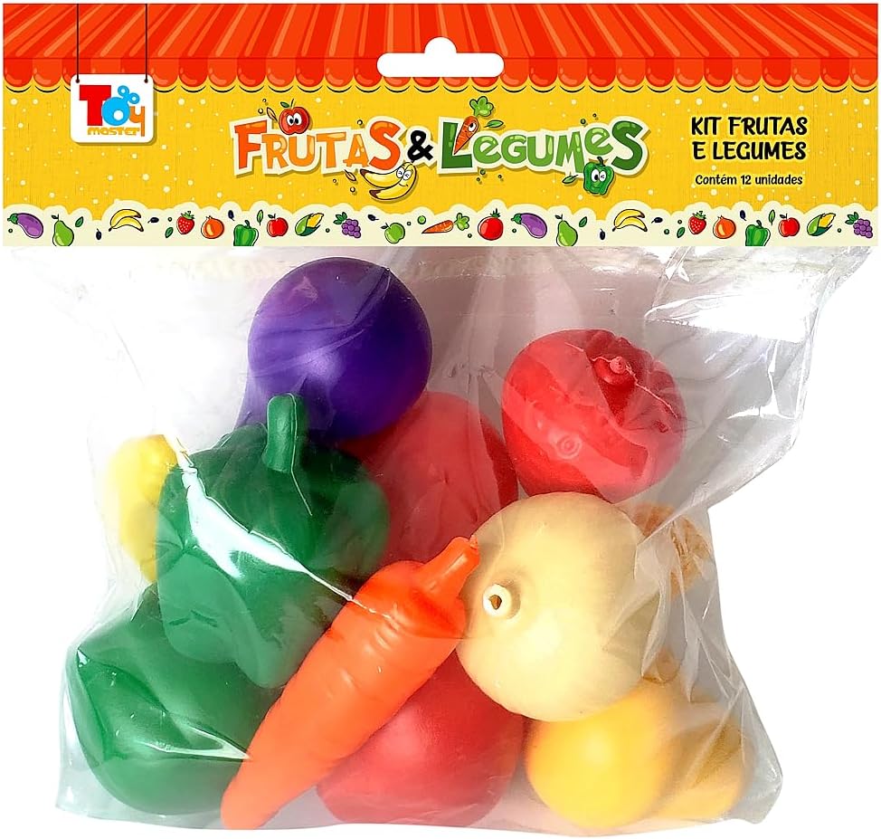 Combo de Verduras Legumes Frutas Infantil Brinquedo 12 Peças Cozinha para Crianças Faz de Conta - Imagem 2