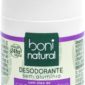 Desodorante Roll-On sem Alumínio, Natural, Vegetal e Vegano, Coco e Magnésio, com Perfume Suave de Lavanda, Boni Natural, 55ml