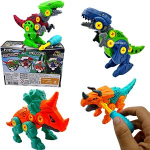Dino Monta e Desmonta Azul Brinquedinho Infantil Dino Dinossauro De Montar E Desmontar