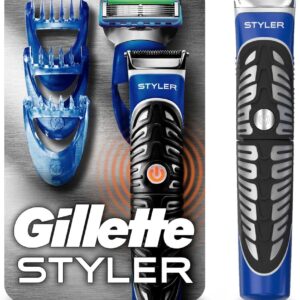 Gillette Styler Barbeador Eletrico 3 Em 1, Barbeia, Apara e Faz o cotorno da Barba, Barbeador Corporal, 1 Kit