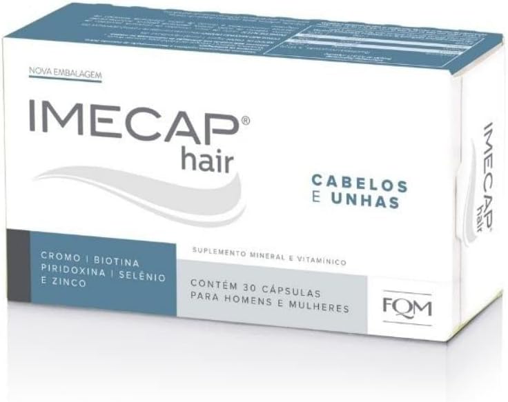 Imecap Hair 30 Cápsulas - Vitaminas para Cabelos e Unhas com Biotina