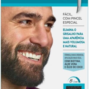Just For Men Grecin 5 Color Gel, Barba e Bigode, Tonalizante que Elimina o Grisalho, Aparência Natural, Cor M100, Castanho Escuro, 28g
