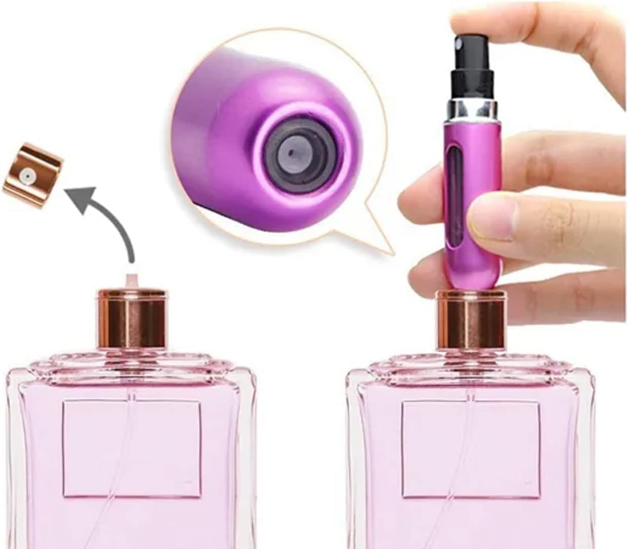 KIT 3 Mini frasco portátil de atomizador de perfume recarregável, frasco de perfume atomizador, spray de perfume recarregável - Imagem 2