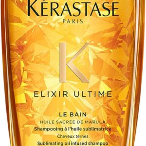 Kérastase Shampoo Elixir Ultime Le Bain, Todos os tipos de cabelos, Nutrição, brilho, Mix de 4 Óleos Preciosos, 250 ml