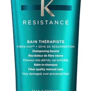 Kérastase Shampoo Resistance Bain Therapiste, Cabelos danificados ou quebradiços, Reconstrução, Fibra-Kap®, Sève de Réssurrection, 250 ml