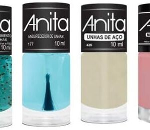 Kit 4 unidades - Tratamento Anita - Hidratante + Endurecedor + Unha Aço + Milagre Anita/Unicornio, tb, Anita