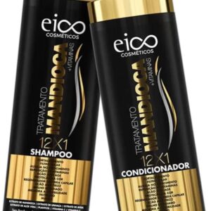 Kit Shampoo+Condicionador Eico Forca 12X1 Mandioca 800Ml