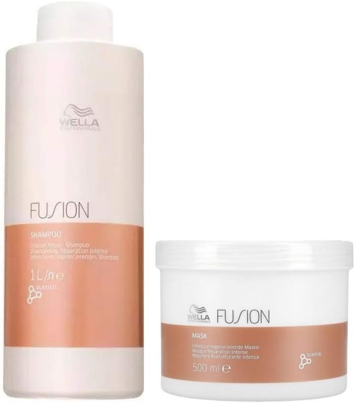 Kit Wella Fusion Intense Repair Shampoo 1 L e Máscara 500ml
