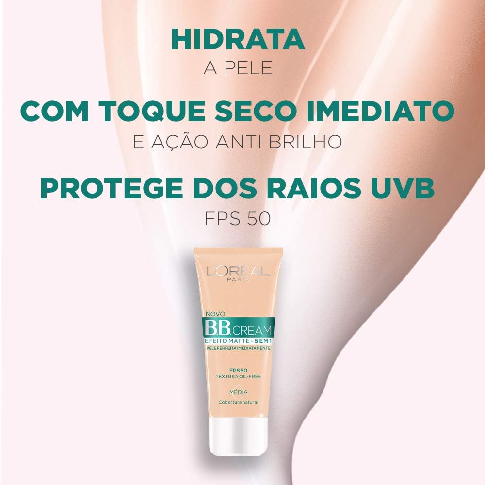 L'Oréal Paris Base BB Cream Efeito Matte Cor Média Fps 50, 30ml - Imagem 2