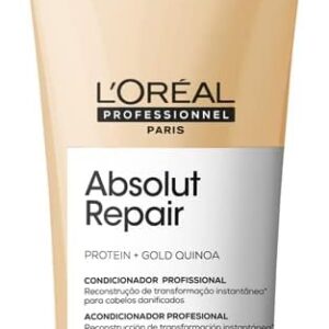 L'Oréal Professionnel Condicionador Absolut Repair, Tratamento Capilar com Proteína, Repara Danos e Promove Brilho, Com Quinoa & Proteínas, Para cabelos secos e danificados, 200ml