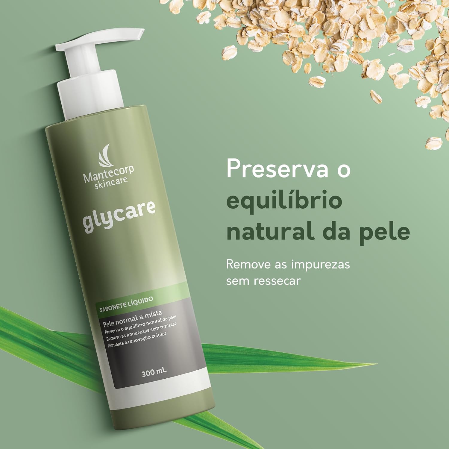 Mantecorp - Sabonete Líquido Facial Higienizador Glycare - Limpeza que Não Resseca a Pele, Promove Textura Macia e Agradável, Limpa e Hidrata - 300ml - Imagem 2
