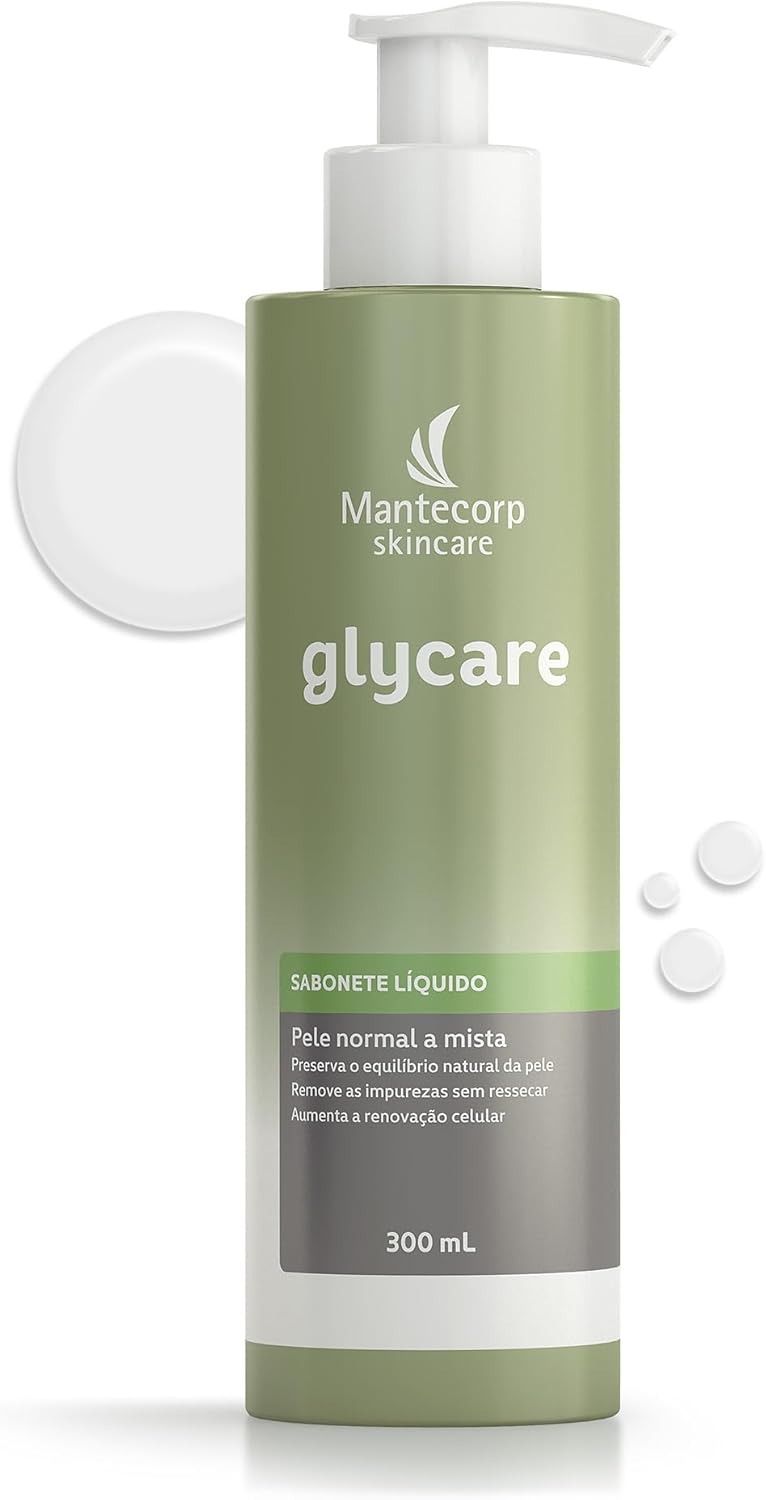 Mantecorp - Sabonete Líquido Facial Higienizador Glycare - Limpeza que Não Resseca a Pele, Promove Textura Macia e Agradável, Limpa e Hidrata - 300ml