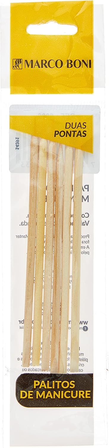 Marco Boni Cartela Com 06 Palitos Para Manicure Pequeno 6006 Bege - Imagem 2
