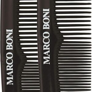 Marco Boni Kit Com 2 Pentes Masculino Dentes Finos E Médios 0891 Preto 2 Unidades