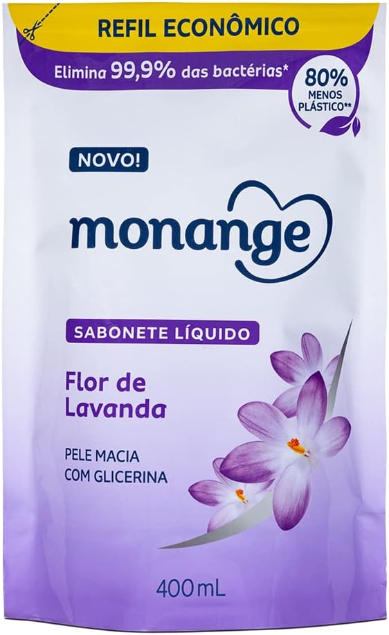 Monange Refil Sabonete Líquido Flor de Lavanda 400ml