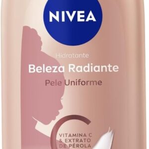 NIVEA Hidratante Corporal Beleza Radiante Pele Uniforme 200ml - Para a beleza da pele negra, uniformiza o tom da pele em 2 semanas e repara as áreas ressecadas, com vitamina C