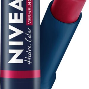 NIVEA Hidratante Labial Hidra Color 2 em 1 Vermelho 4,8g