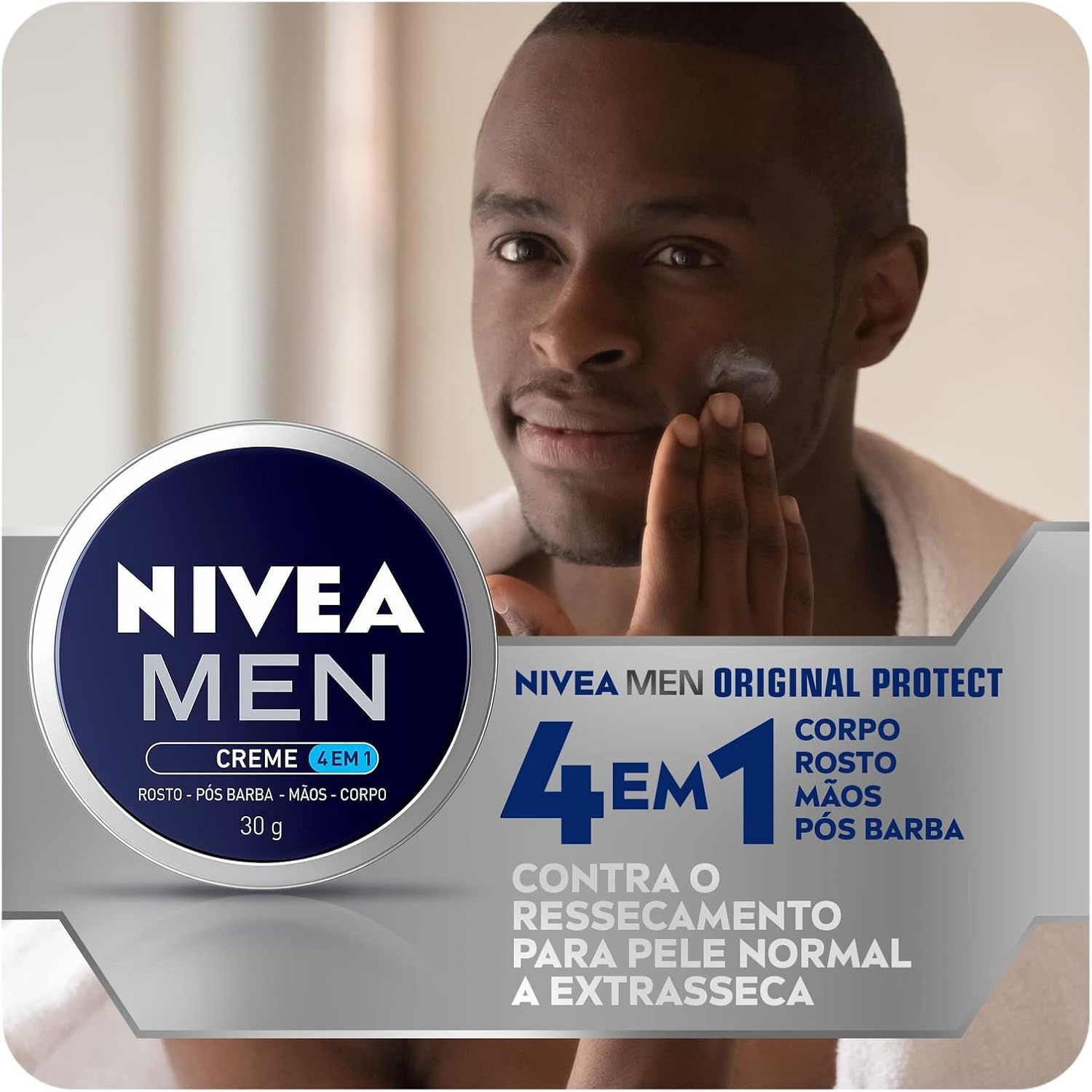 NIVEA MEN Creme 4 em 1 30g - Hidratação intensa, evita ressecamento, com vitamina E, textura creme, rápida absorção - Imagem 2