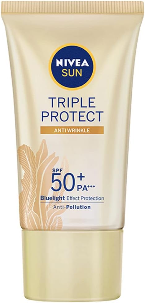 NIVEA SUN Protetor Solar Facial Tripla Proteção Loção Antissinais FPS 50 40ml - Com fórmula ultraleve e alta proteção, esse protetor solar tem triplo combate contra os raios UVA/UVB