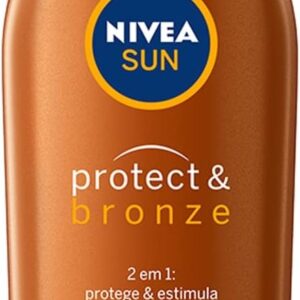 NIVEA SUN Protetor Solar Protect & Bronze FPS15 200ml - Com ativo de pró melanina, resistente à água, protege dos raios UVA/UVB, ajuda a manter a cor bonita e uniforme por mais tempo