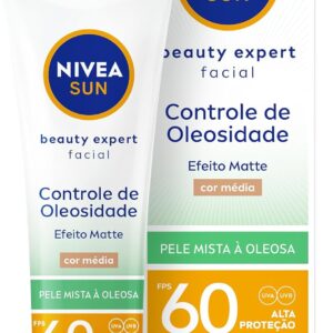 NIVEA SUN Protetor Solar UV Face Controle de Oleosidade Cor Média FPS 60 50ml