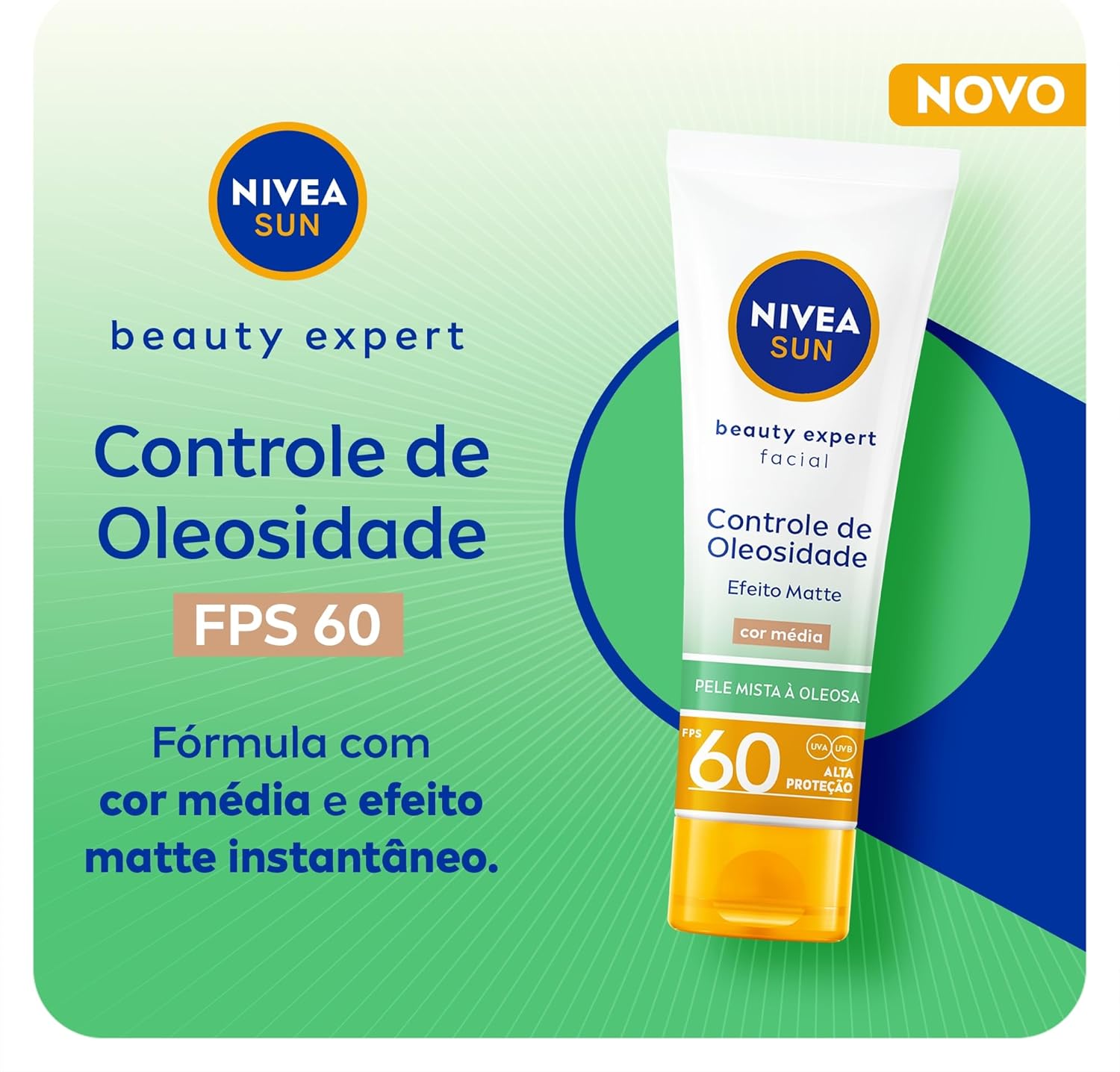 NIVEA SUN Protetor Solar UV Face Controle de Oleosidade Cor Média FPS 60 50ml - Imagem 2