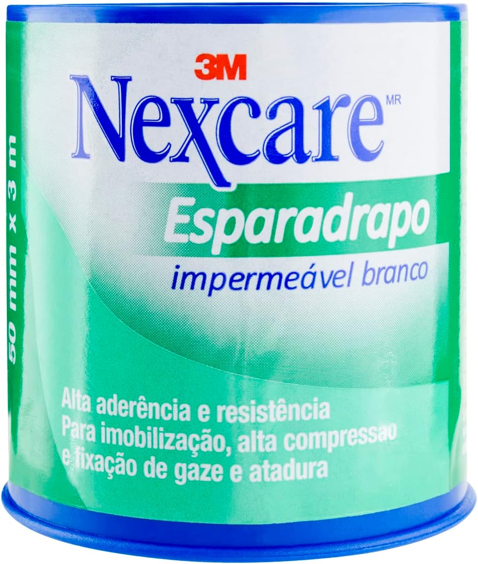 Nexcare, 3M, Esparadrapo Impermeável, Branco, 50mm x 3m