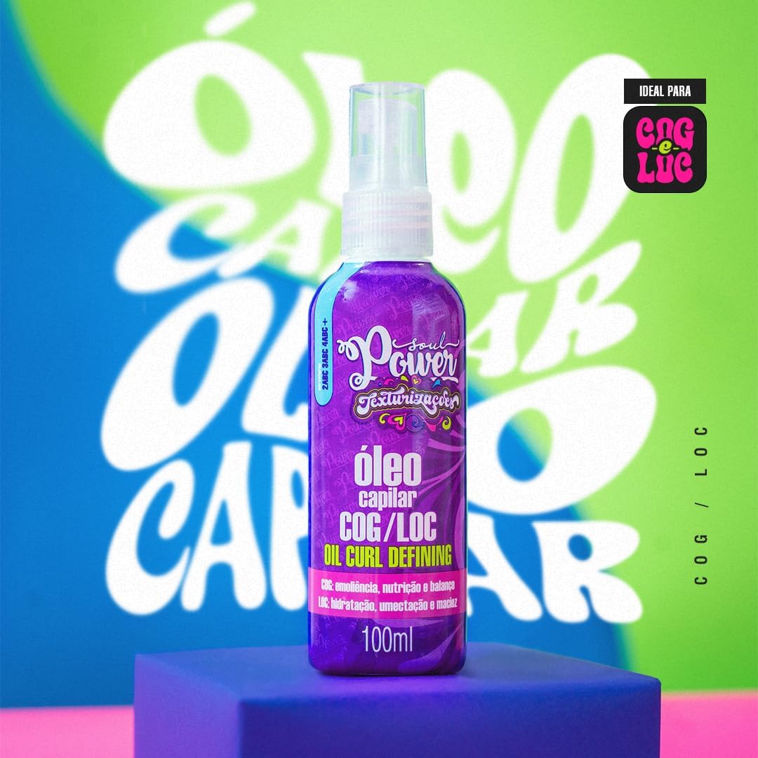 Óleo Capilar COG/LOC Texturizações Soul Power - Ideal para Finalizações COG e LOC - 100ml