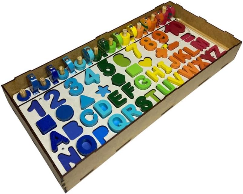 Brinquedo Pedagógico Madeira Montessori Números Cores Formas - Imagem 2