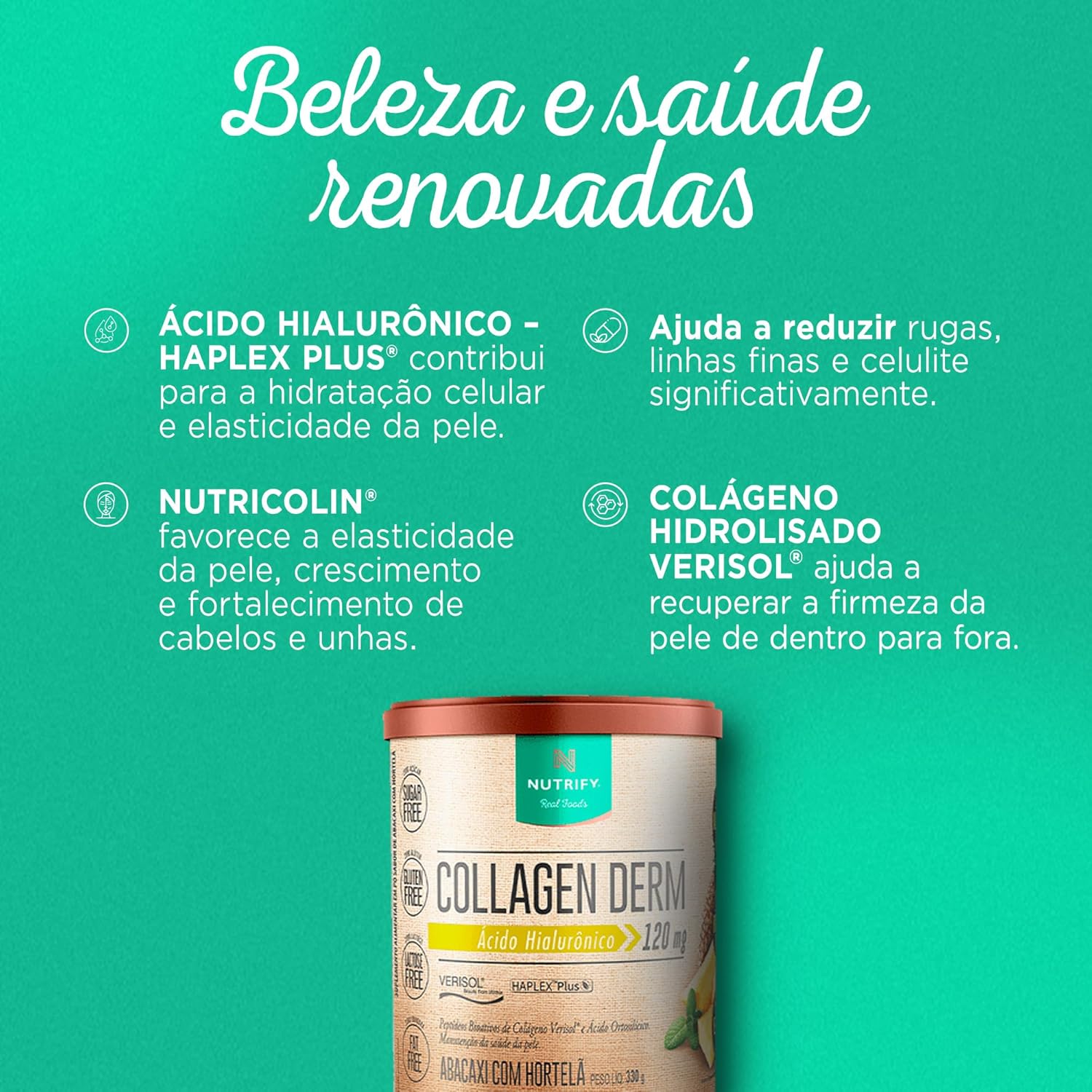 Nutrify Collagen Derm Abacaxi Com Hortelã 330G - Imagem 4